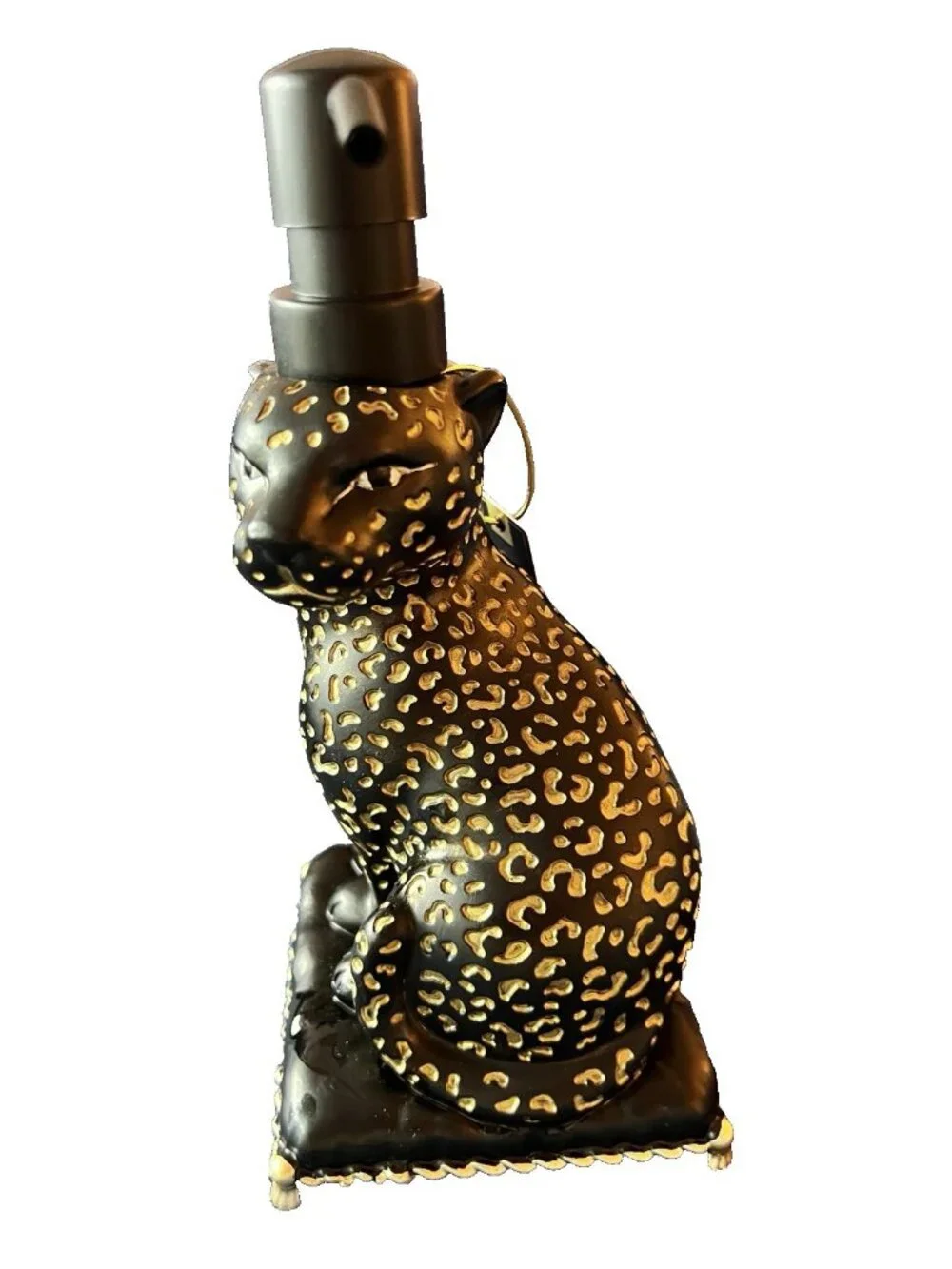 Black & Gold Leopard Soap Pump Elite Bathroom Decor Luxury Animal Print Vanity